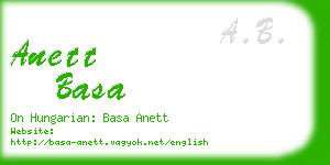 anett basa business card